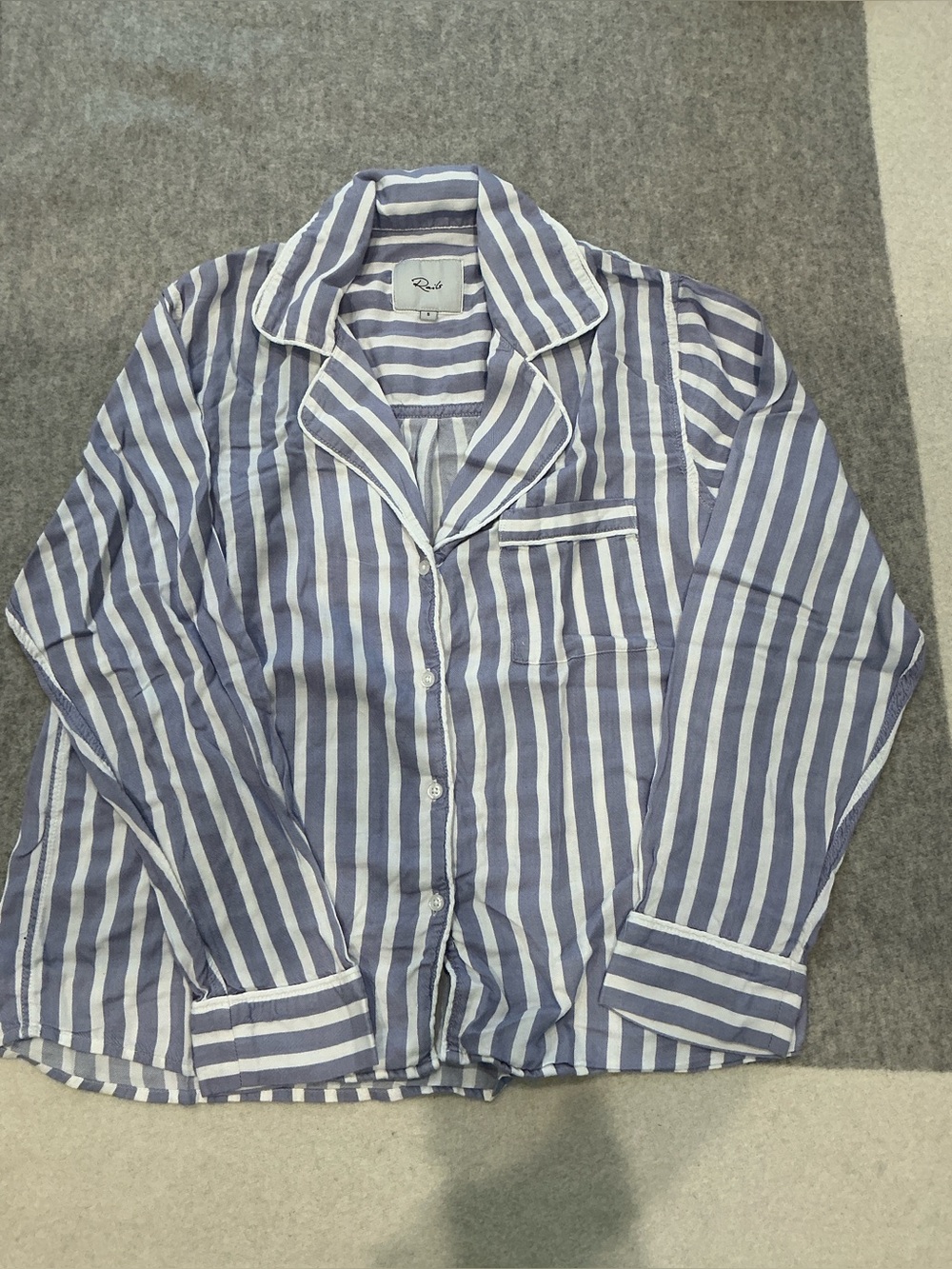 Rails Blue and White Vertical Stripe Button-Down Shirt
